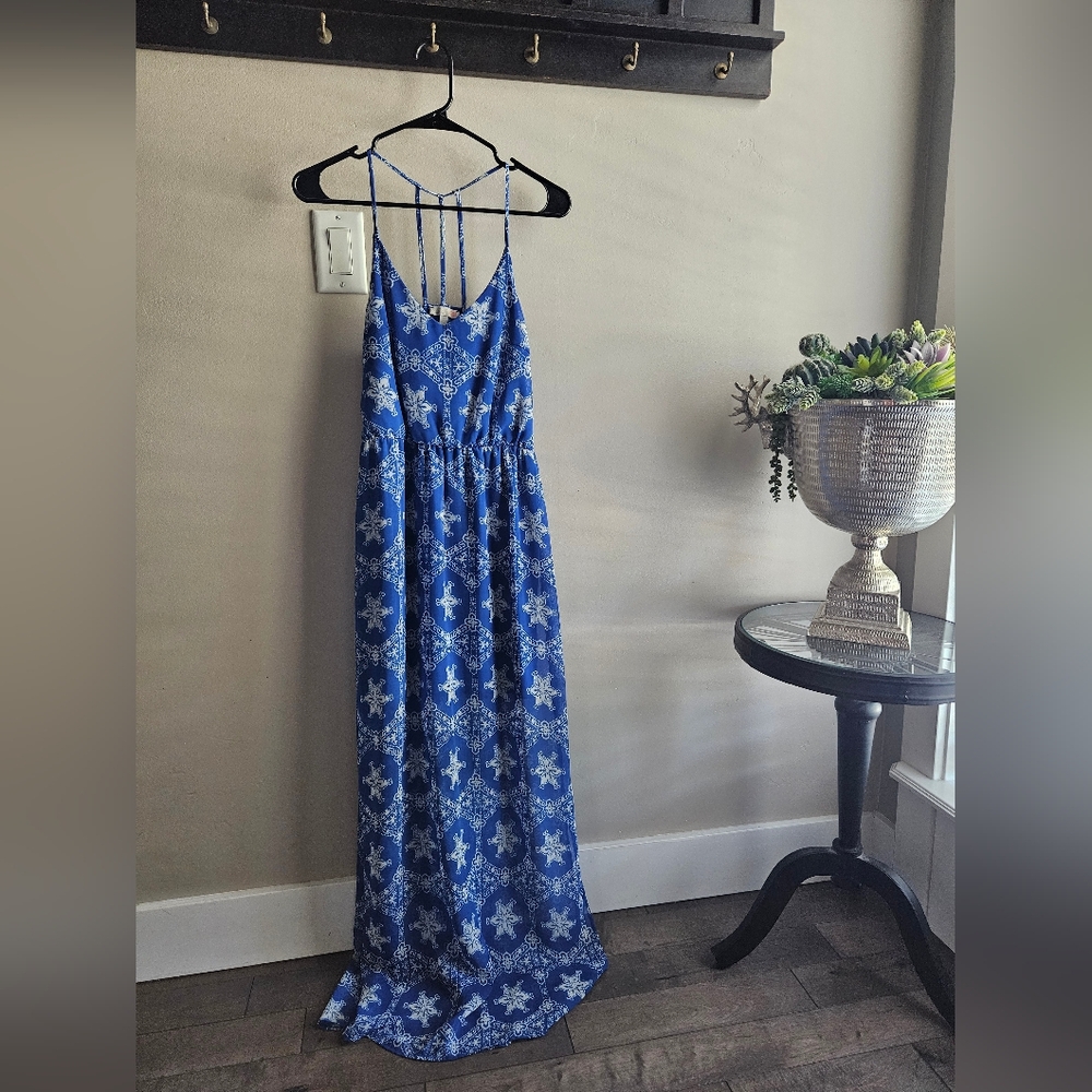 Blue Floral Maxi Dress
